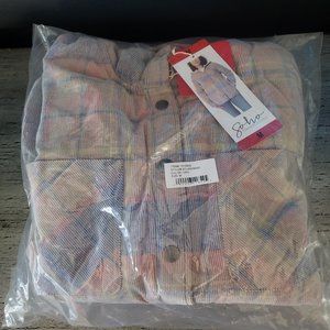 Soho Threads Ladies Corduroy Hooded Shirt Jacket Size M - NWT